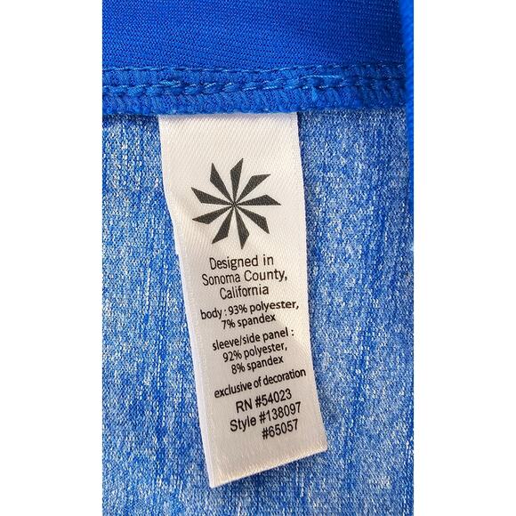 Athleta M heathered blue long sleeve performance top thumb holes running active - Picture 5 of 7